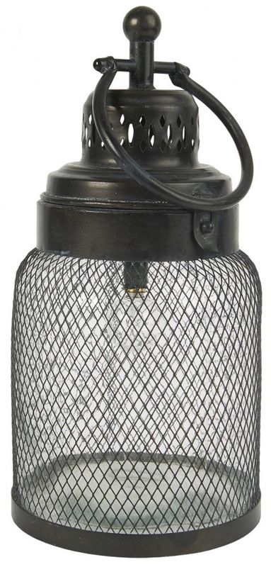 Lykt med ledlys - svart stor | IB Laursen