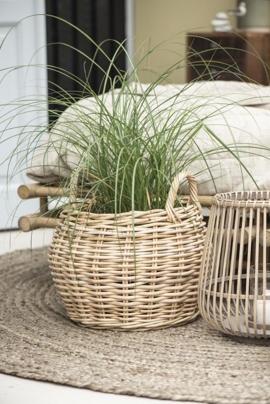 Rund kurv i rattan - oval H: 35 | IB Laursen