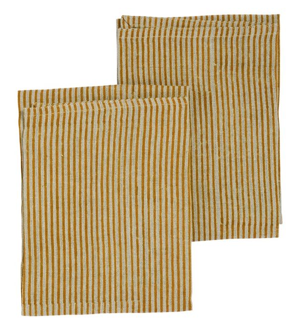 Hovedbilde Kjøkkenhåndkle Stripet ochre | Chamois