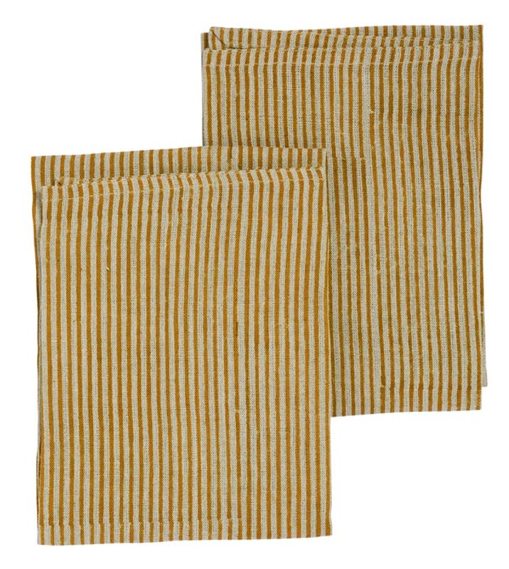 Kjøkkenhåndkle Stripet ochre | Chamois