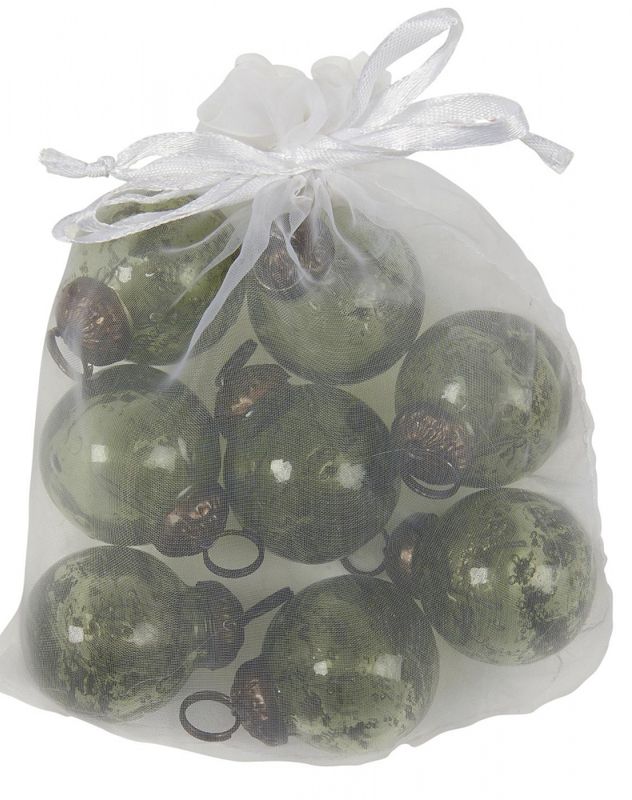 Julekule 8 stk små - mosegrønn | IB Laursen