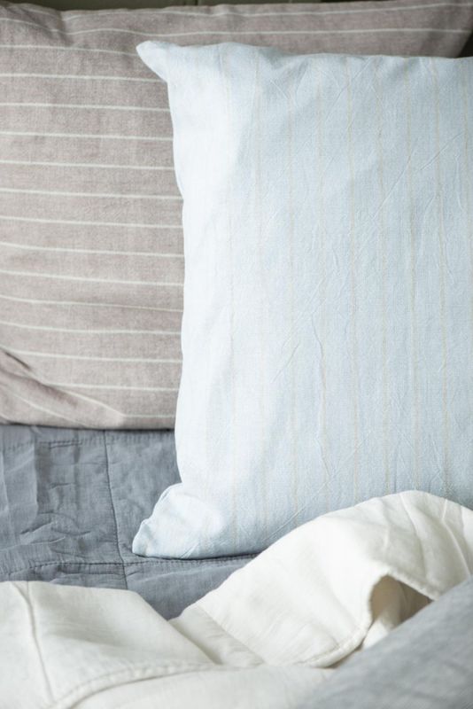 Putetrekk i bomull - Malva m/striper 50x70cm | Ib Laursen